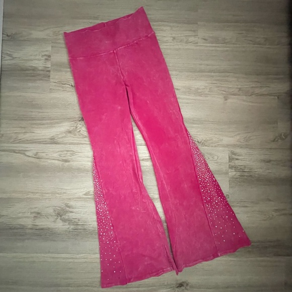 Pants - FESTIVE BOHO SPARKLING BLING HIGHWAIST FLARE LEG LEGGINGS GYPSY WITCH